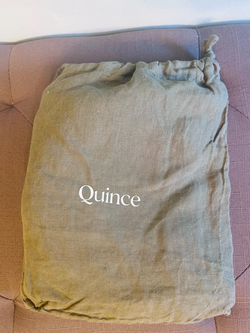 NWOT Quince Dusty Olive Green Linen Standard Pillow Case Pair of 2!